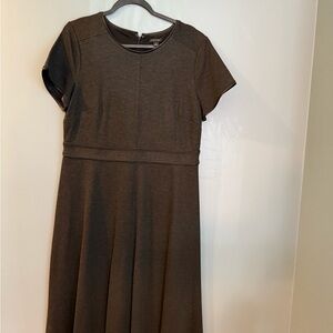 Ann Taylor charcoal Pleated Midi Dress